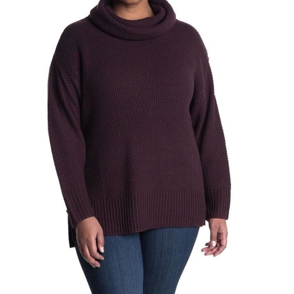 Sanctuary Women's Seed Stitch Cowl Neck Tunic Sweater in Amethyst Medium $99